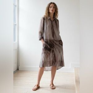 RAQUEL ALLEGRA Silk Tunic Dress Abstract Print 0